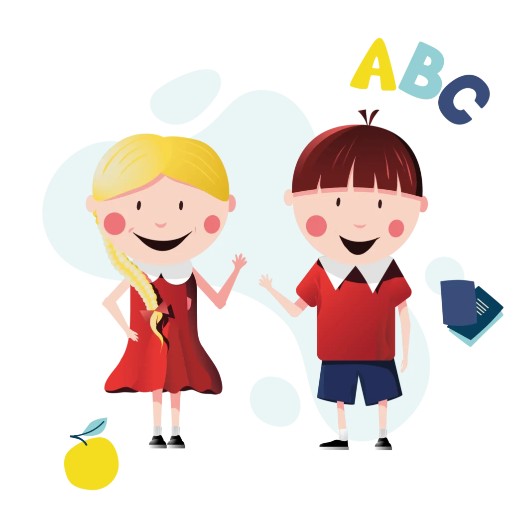 Ilustracja dzieci – egzaminy w Polonijce dla uczniów polonijnych