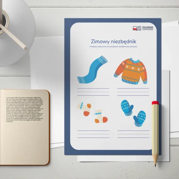 Przykładowa karta pracy z zestawu Edukacyjne karty pracy Zima w Polonijce